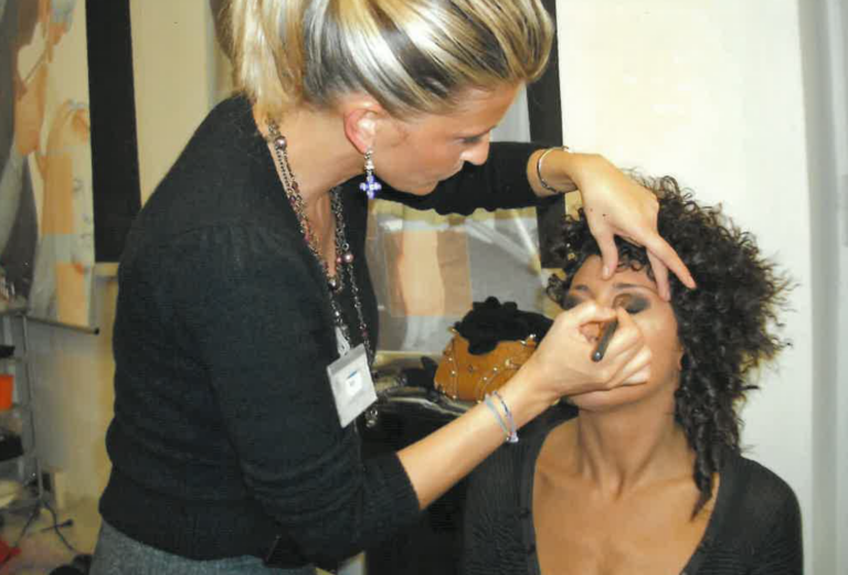make-up artist backstage